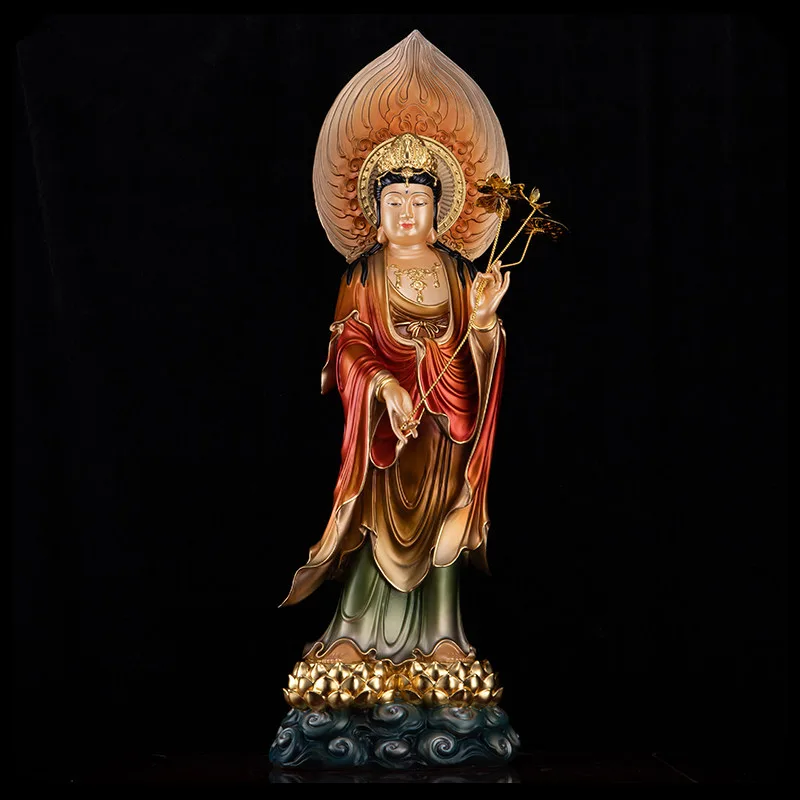 Patung Loyang Mahasthamaprapta dengan Lukisan Mineral