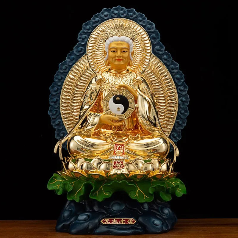 Patung Wusheng Wuji Laomu Tembaga Berhias Berlapis Emas