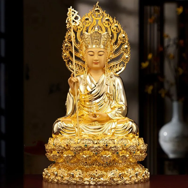 Patung Ksitigarbha Mezbah Duduk Lotus Loyang Premium