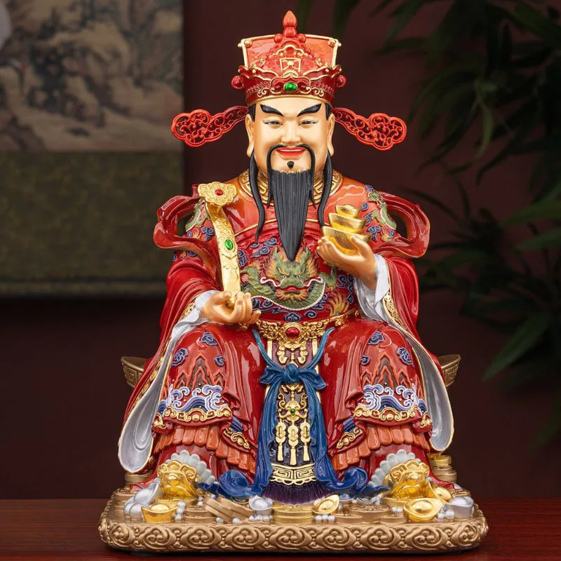Ruyi Ingot Duduk Bi Gan Brass God of Wealth
