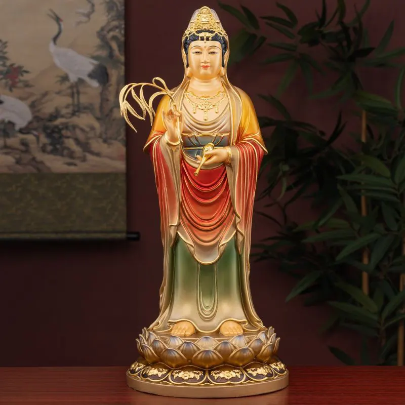 Patung Bodhisattva Guanyin Buddha Teratai Berdiri